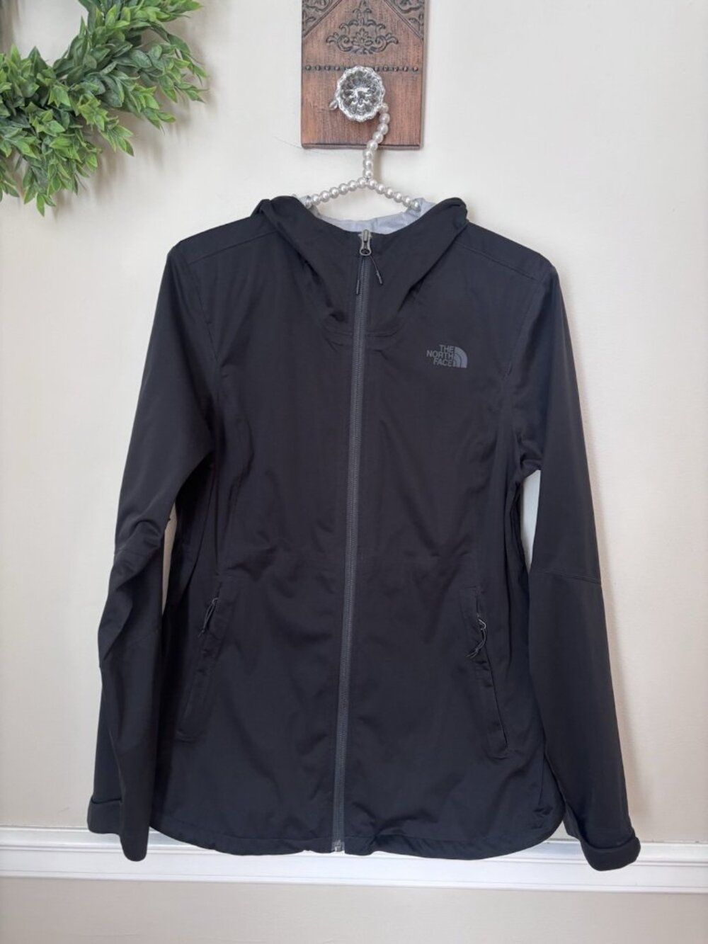 The North Face Womens Size L Allproof Stretch Jacket Black Dry Vent Hooded